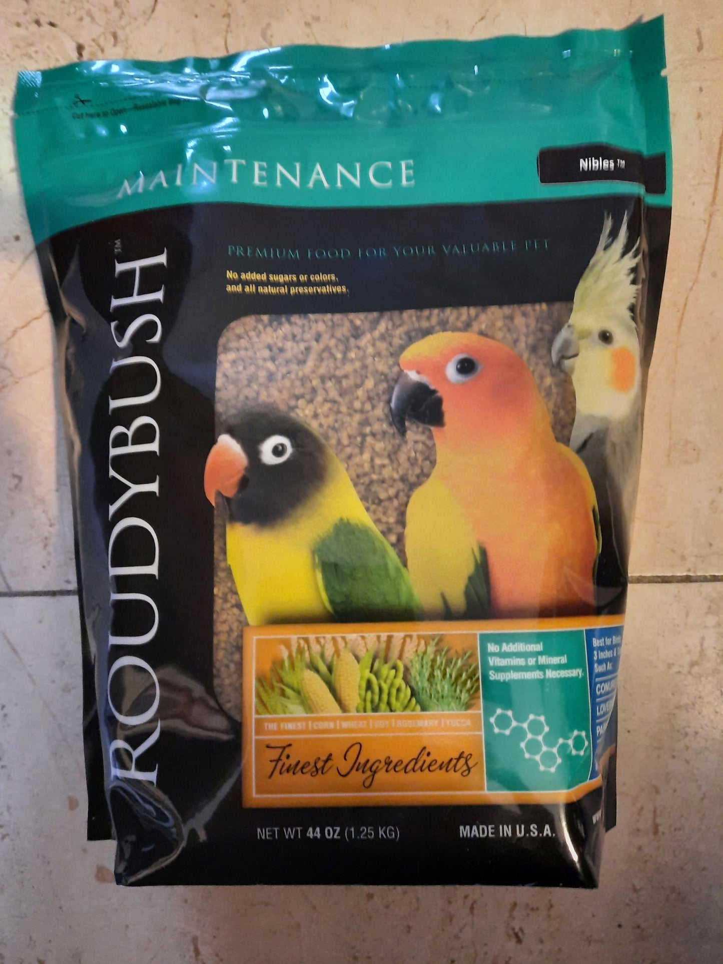 R202 Parkieten en exoten voer Roudybush(pellets) Maintenance onderhoud Nibbles 11,3kg