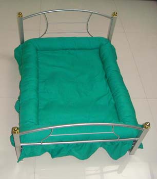 Deluxe Dogbed large, silver/green 