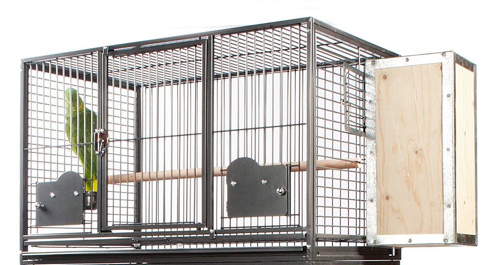 Exhibition and breeding cage triple (large) parrot black