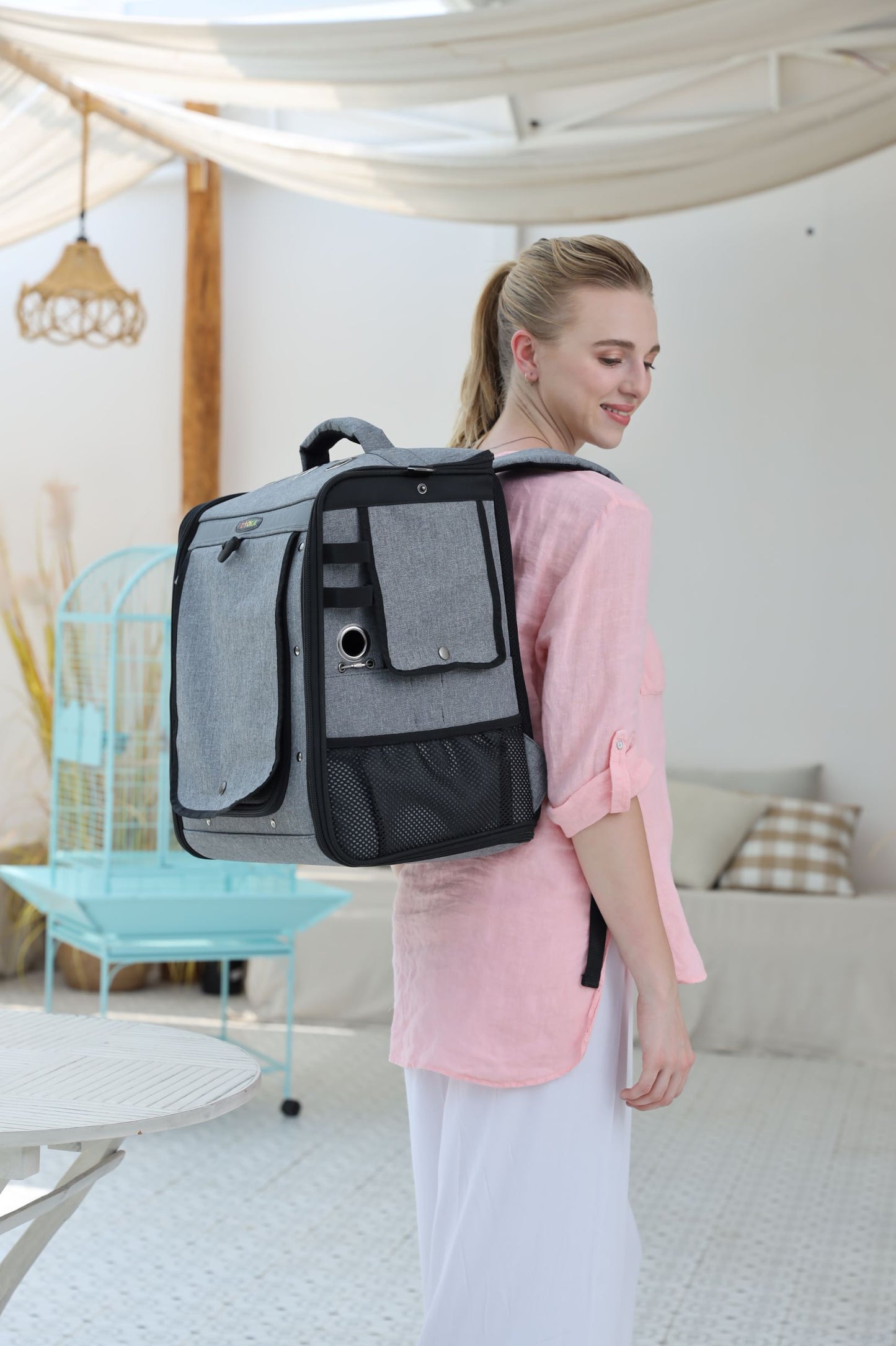 PA99101 Rucksack grau/schwarz geschlossen