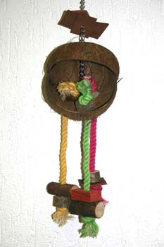 Parkietenen papegaaienspeeltje  Coconut Treatholder Opruiming N17732